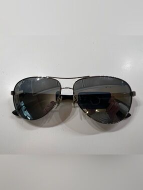 RAY-BAN AVIATOR MIRROR SUNGLASSES. GUNMETAL FRAME  CUSTOM FIBRE LIKE NEW